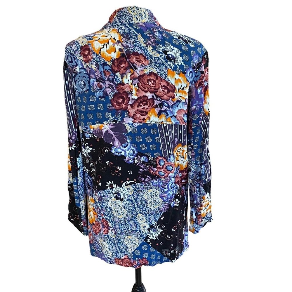 Jaase Women’s Multicolor Boho Patchwork Rayon Jac… - image 2